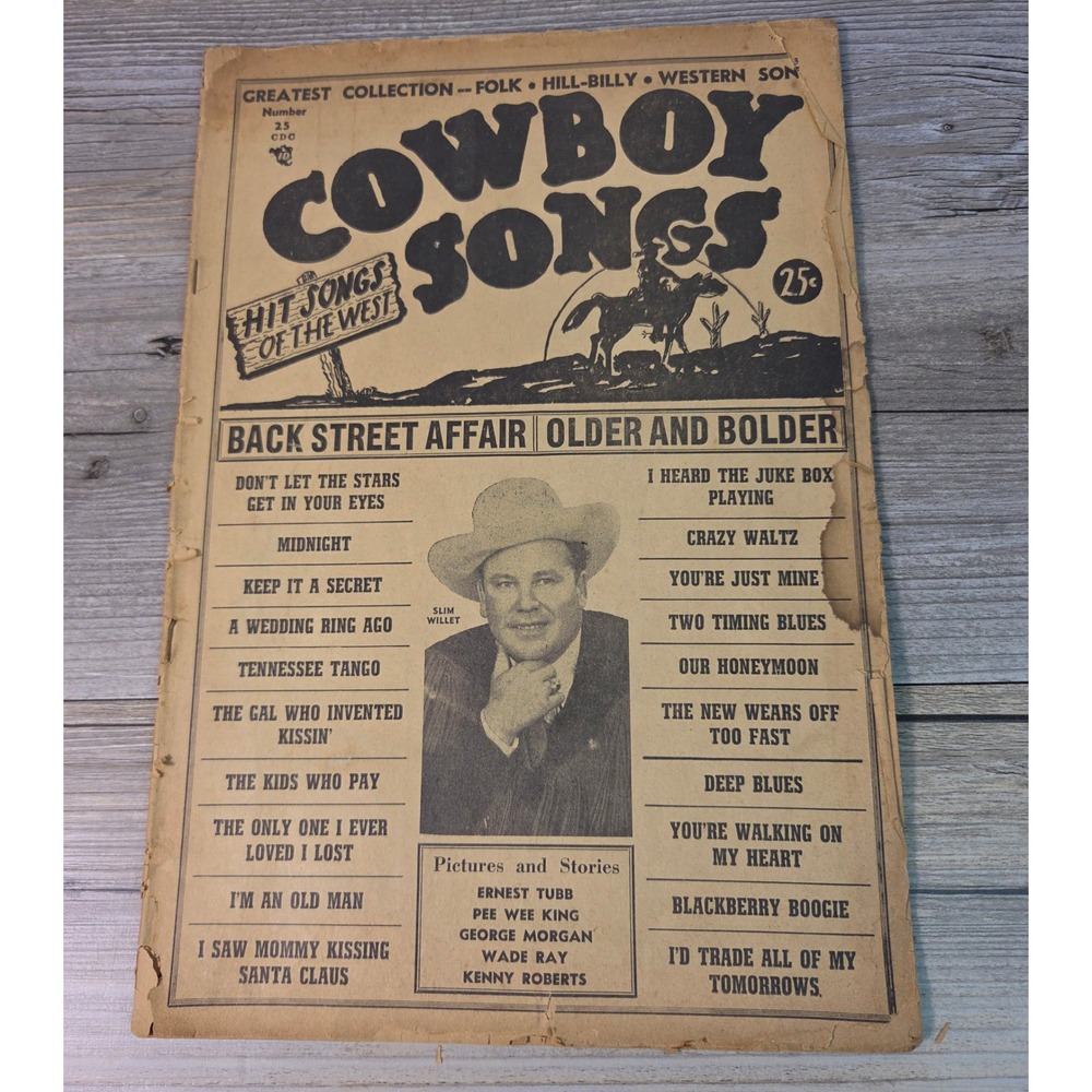 Vintage 1953 Cowboy Songs Magazine No 25 Country Western Hillbilly Music Lyrics